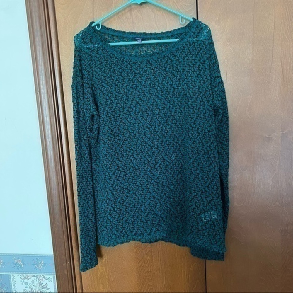 Aeropostale Dark Teal and Black Loose Knit Pullover Tunic Sz XL❤️